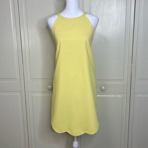 ESLEY Women’s Yellow Scalloped Shift Dress Size L